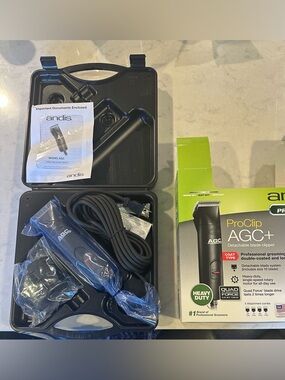 Andis ProClip AGC+ Detachable Blade Clipper in Black and Lime Green Packaging
